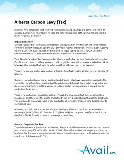 Alberta Carbon Levy (Tax)