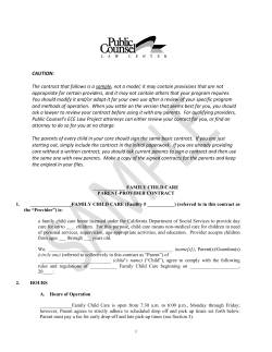 CAUTION: The contract that follows is a sample