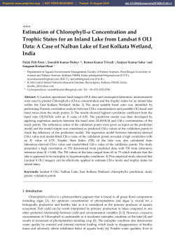 Estimation of Chlorophyll-a Concentration and Trophic