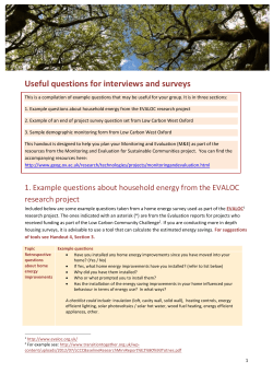 1. Example questions about household energy from the EVALOC