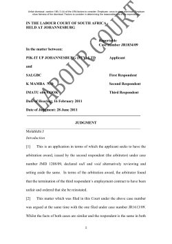 Unfair dismissal &ndash;section 186 (1) (b) of the LRA