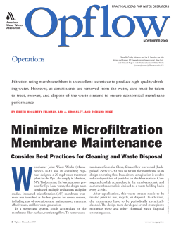 Minimize Microfiltration Membrane Maintenance