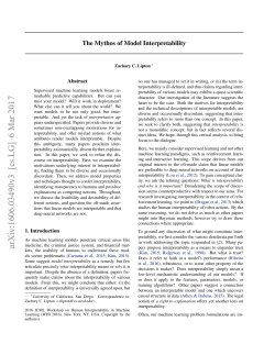 The Mythos of Model Interpretability
