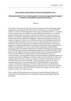 Gupta, A. K. 2002. Gene patent and the Genetic Resource