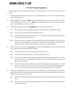 2017 GCT Tiebreak Regulations