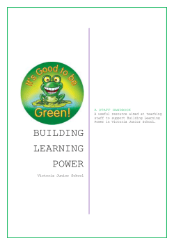 Building learning power - Victoria Junior School
