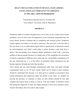 HEAVY METALS POLLUTION IN MUSCLE, CRAW, KIDNEY, LIVER
