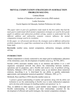 Mental Computation Strategies In Subtraction Problem