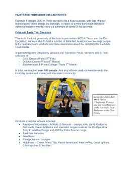 FAIRTRADE FORTNIGHT 2013 ACTIVITIES