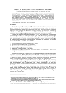 1 STABILITY OF INTERLOCKED PATTERN PLACED BLOCK