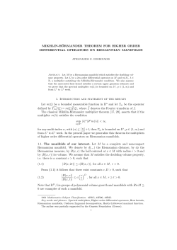 MIKHLIN-H&uml;ORMANDER THEOREM FOR HIGHER ORDER
