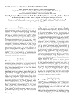 Growth, heavy metal status and yield of salt
