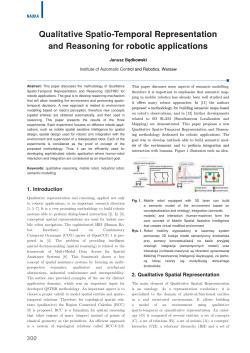 Qualitative Spatio-Temporal Representation and Reasoning for