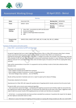 draft Assessment Working Group 30 April 2015