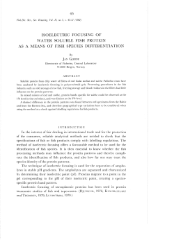 isoelectric focusing of water soluble fish protein as a