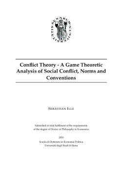 Conflict Theory - Doctoral programme in Economics