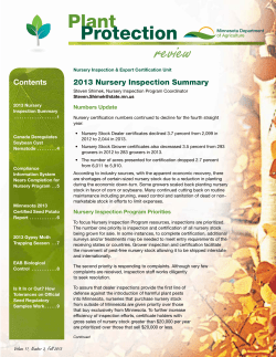 Plant Protection Review Newsletter - Fall 2013