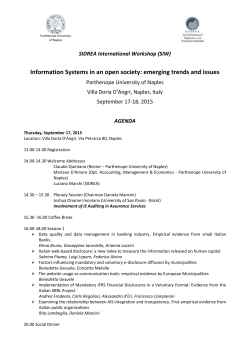 Parthenope University of Naples SIDREA International Workshop