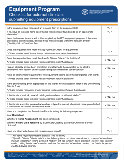 Checklist for external clinicians submitting equipment