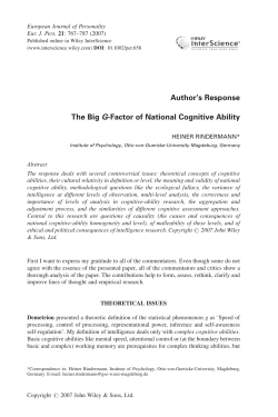 The big g-factor of national cognitive ability
