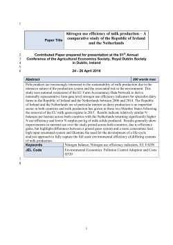 Nitrogen use efficiency of milk production &ndash; A comparative study of