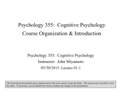 Cognitive psychology
