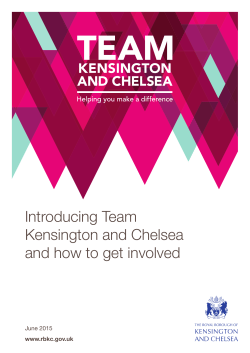 Introducing Team Kensington and Chelsea and how to get involved