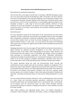 Social Dynamics Prevent 400 MW Hydropower