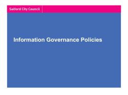 Information Governance Policies