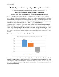 Mind the Gap: Inner London languishing on A Level performance