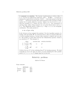 Relativity: problems