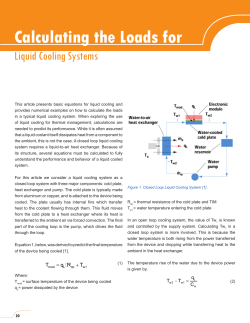 Calculating the Loads for Liquid Cooling Systems
