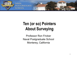 Ten (or so) Pointers About Surveying