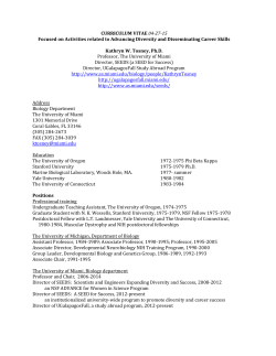 CURRICULUM VITAE - Department of Biology