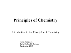 introduction to Principles of chemistry