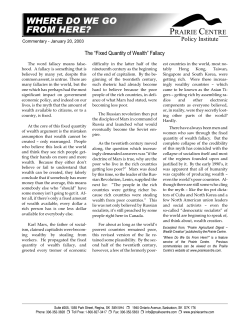 Fixed quantity of Wealth