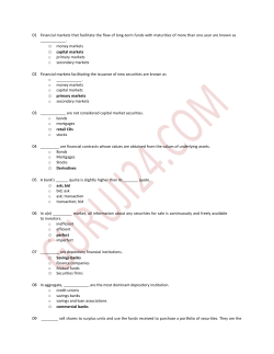 01 Financial markets that facilitate the flow of long