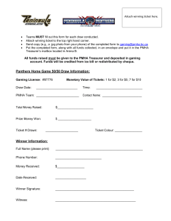 Panthers Home Game 50/50 Draw Information: Winner Information: