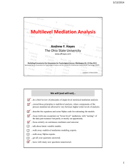 Multilevel Mediation Analysis