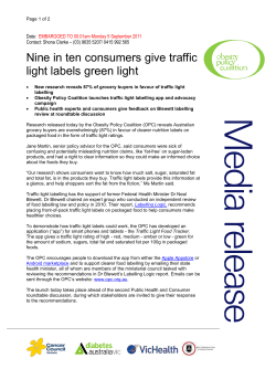 Nine in ten consumers give traffic light labels green light