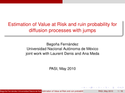 Estimation of Value at Risk and ruin probability for diffusion