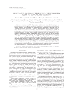 constraints on primary producer n:p stoichiometry along n:p supply