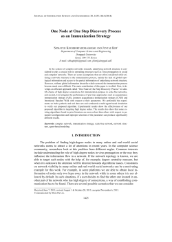 One Node at One Step Discovery Process as an Immunization