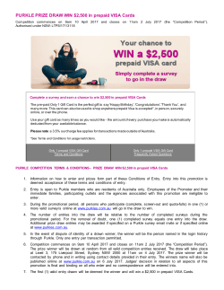 PURKLE PRIZE DRAW WIN $2,500 in prepaid VISA Cards
