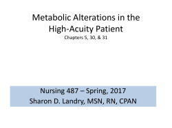 Metabolic Alterations in the High-Acuity Patient