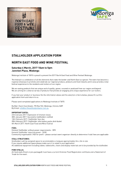 stallholder application form north east food and wine festival