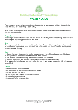 Team Leading - Spalding Horticultural Training Group