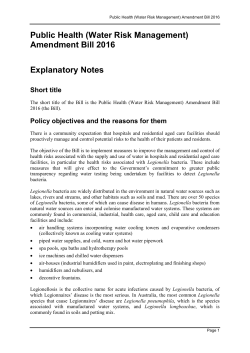 Public Health (Water Risk Management)