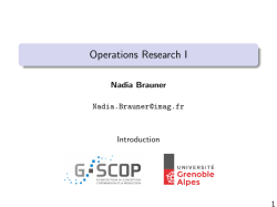 Operations Research I - CASEs in INdustrial Engineering
