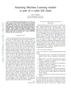 Attacking Machine Learning models as part of a cyber kill chain